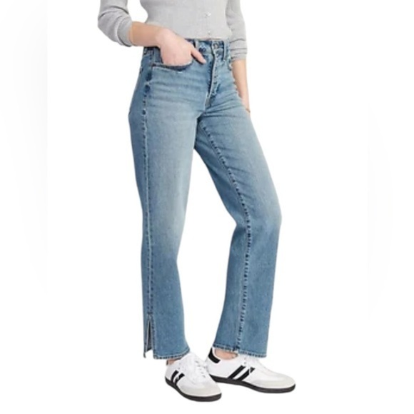 Old Navy High Rise Loose Side Slit Jean in size 8, no flaws - Picture 1 of 13
